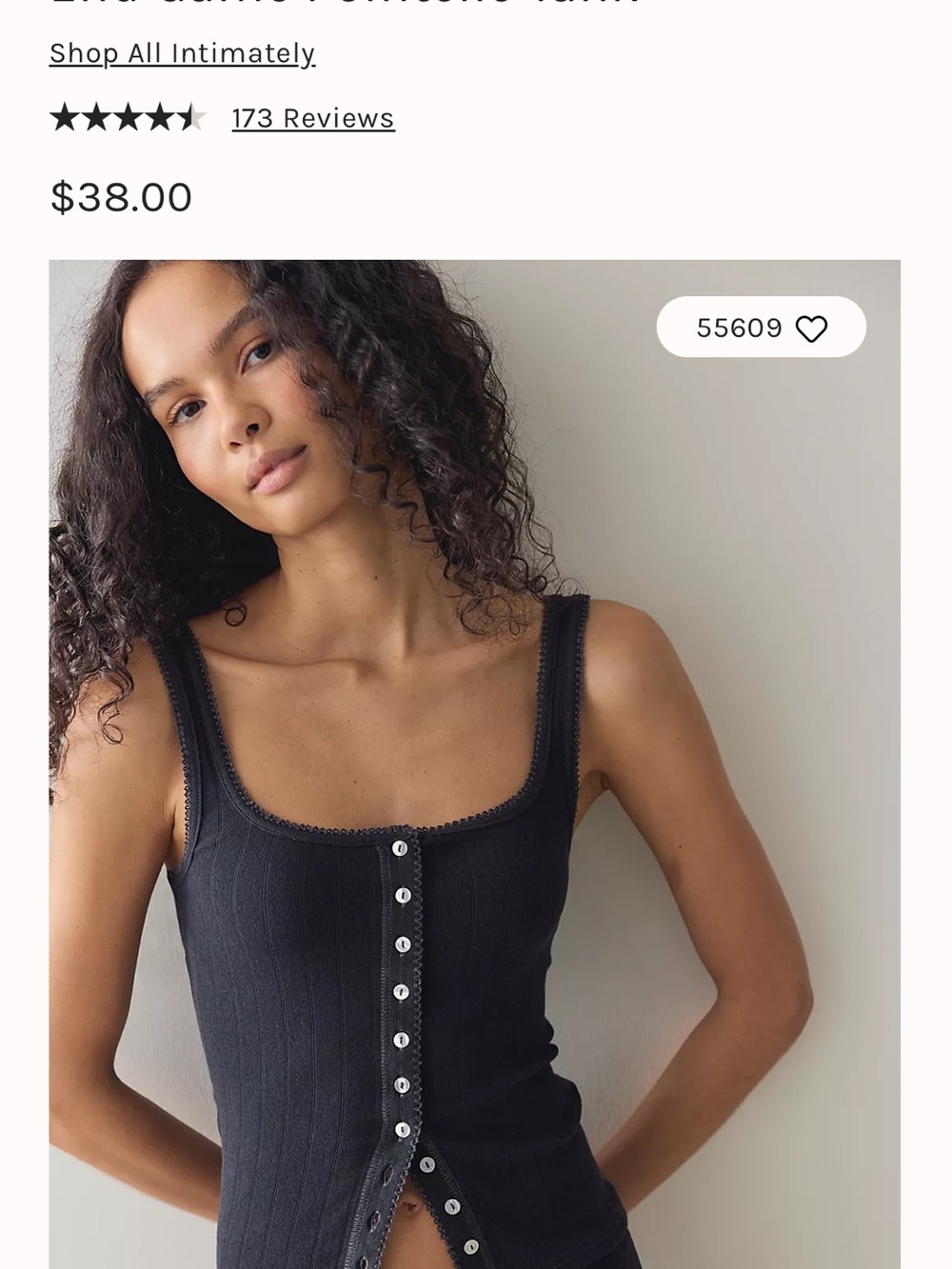 Free People Intimately End Game Pointelle Tank